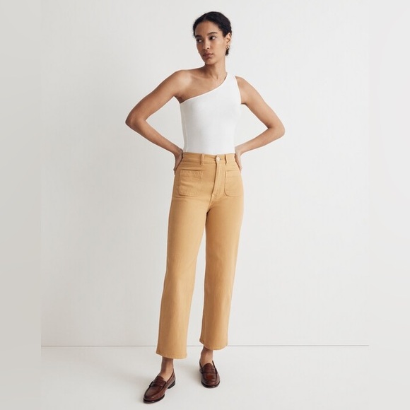 Madewell Denim - Madewell Emmett Wide Leg Crop Pants Earthen Gold Size 32